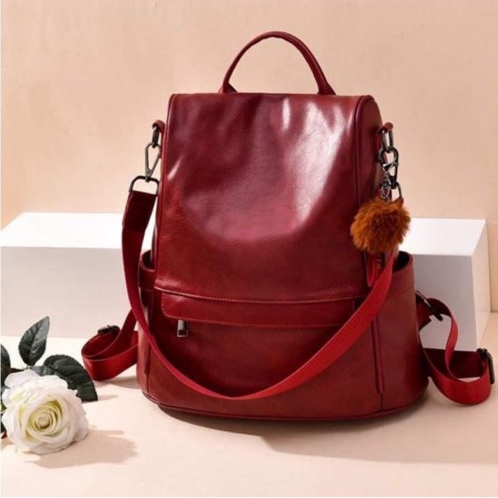 New Vegan Leather Backpack Purse Spacious Anti- Theft Travel Bag